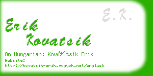 erik kovatsik business card